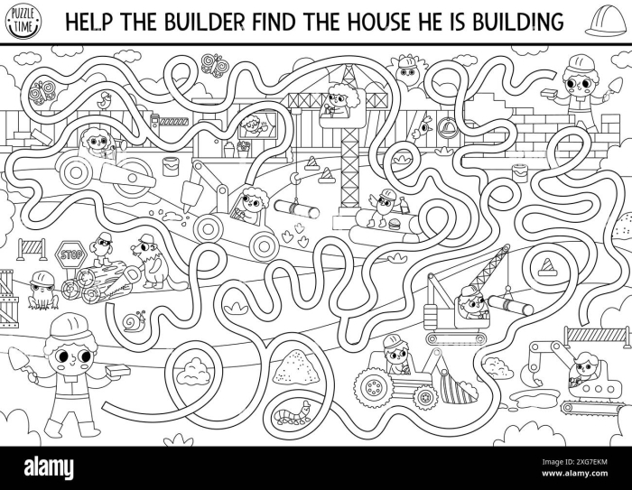 Construction Map worksheet for second graders, featuring basic map conventions. Engaging introduction to geography concepts for young learners.