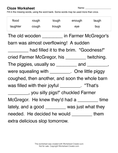 Third grade worksheet for assessing context clues in word meanings