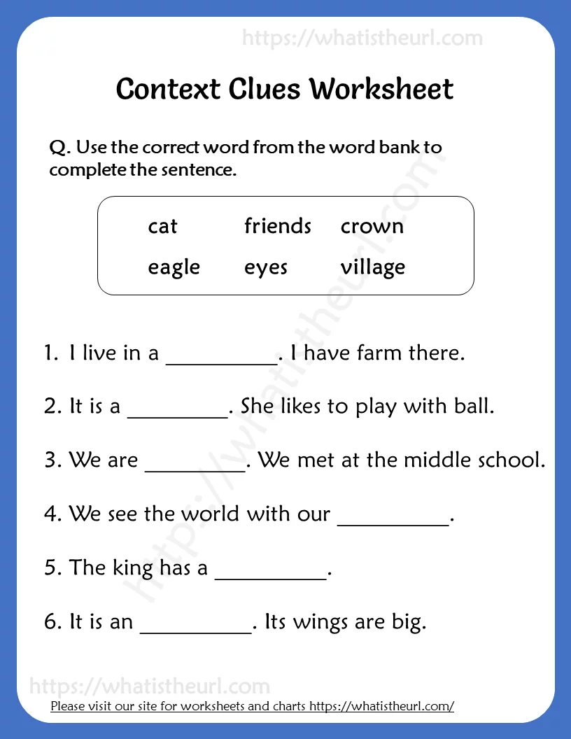 Third grade student working on a Context Clues Word Sleuth worksheet to define new vocabulary