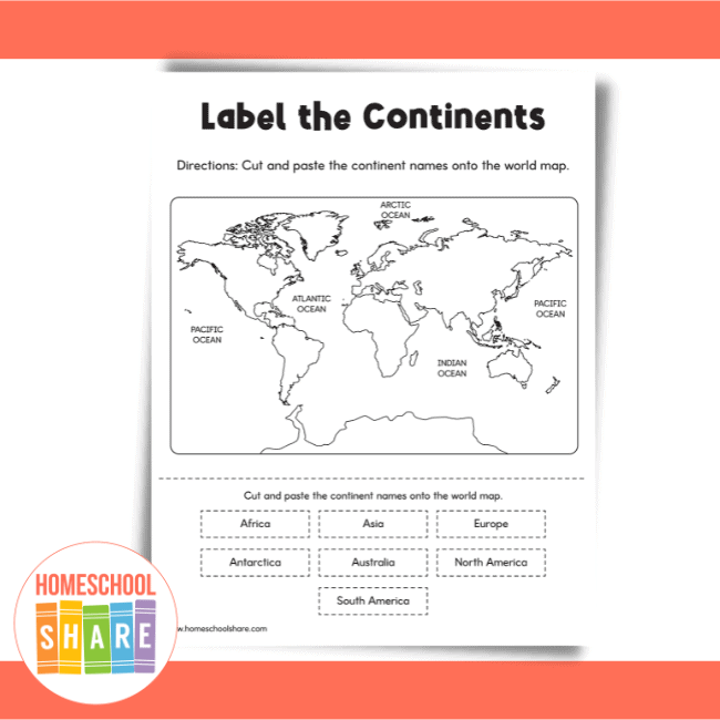 Third grade geography worksheet featuring a fun word scramble activity about the seven continents