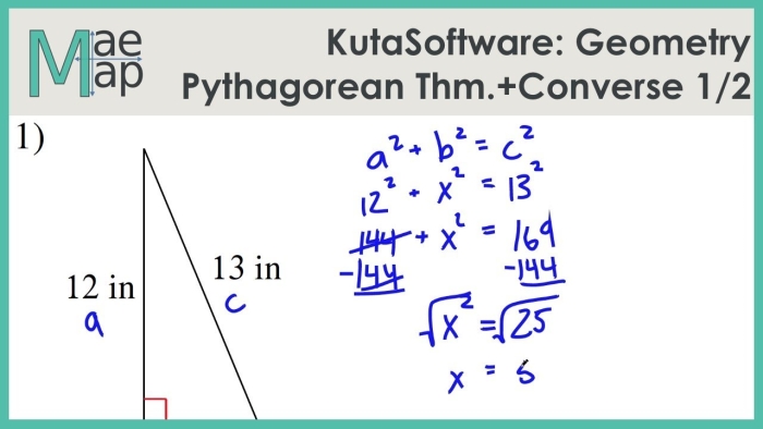 Converse of the Pythagorean Theorem Practice Worksheet 21 Eighth grade math worksheet focusing on determining if triangle side lengths satisfy the converse of the Pythagorean theorem