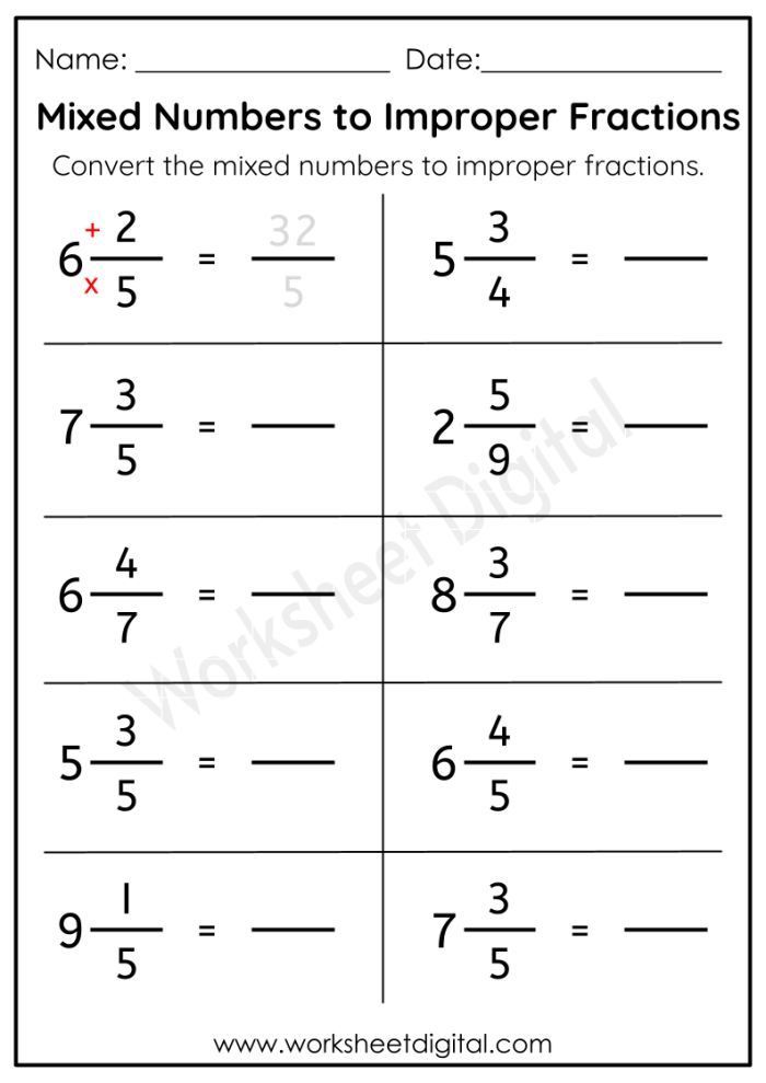 Engaging fourth-grade worksheet on converting improper fractions to mixed numbers Kramster eagerly waiting for its share of pellets while solving an improper fractions worksheet