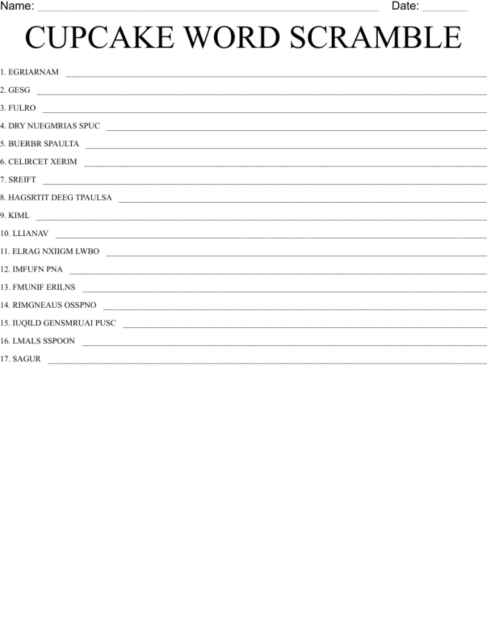 Fifth grade student completing Cool Cupcake Word Problems worksheet number 20