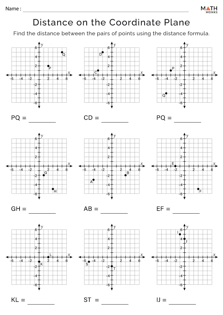 Eighth grade student using the Pythagorean theorem to calculate distance between two points plotted on a coordinate grid