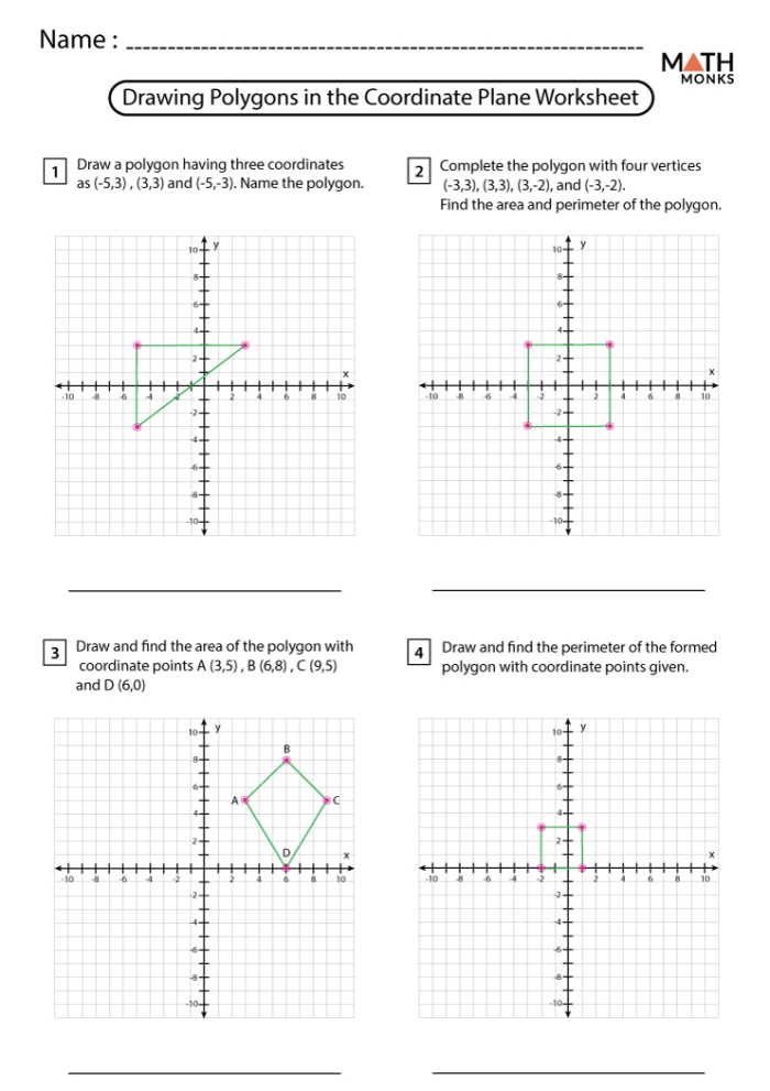 Sixth grade students plotting polygon vertices on a coordinate grid to practice geometry skills