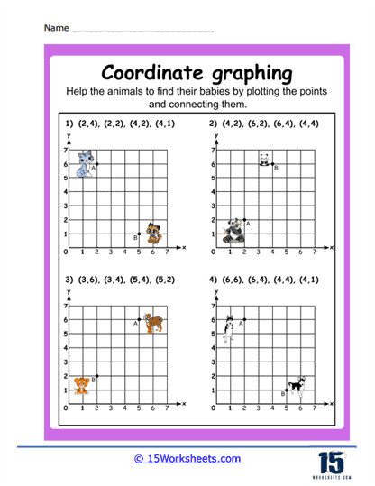 Fifth grade student plotting points and moving shapes on a coordinate grid learning exercise