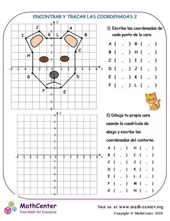 Fifth grade student plotting points and moving shapes on a coordinate grid worksheet activity