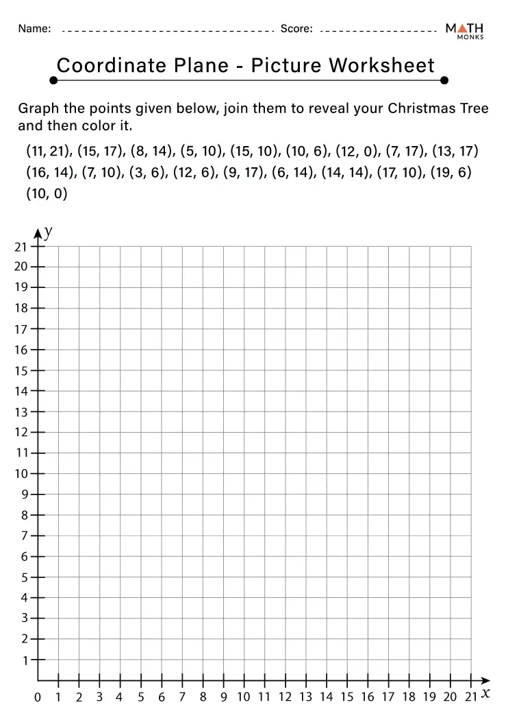 Sixth grade geometry worksheet featuring polygon drawing practice on a coordinate plane