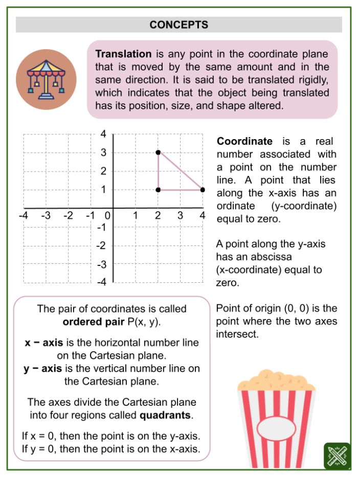Sixth grade students plotting points on a coordinate plane to locate treasure in all four quadrants