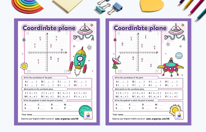 Explore the fun of mapping coordinates with this engaging air show worksheet for fourth graders Coordinate Points at the Air Show worksheet featuring a grid for plotting routes