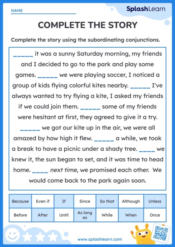 Fourth grade students practice connecting sentences with aquarium themed coordinating conjunctions worksheet 5