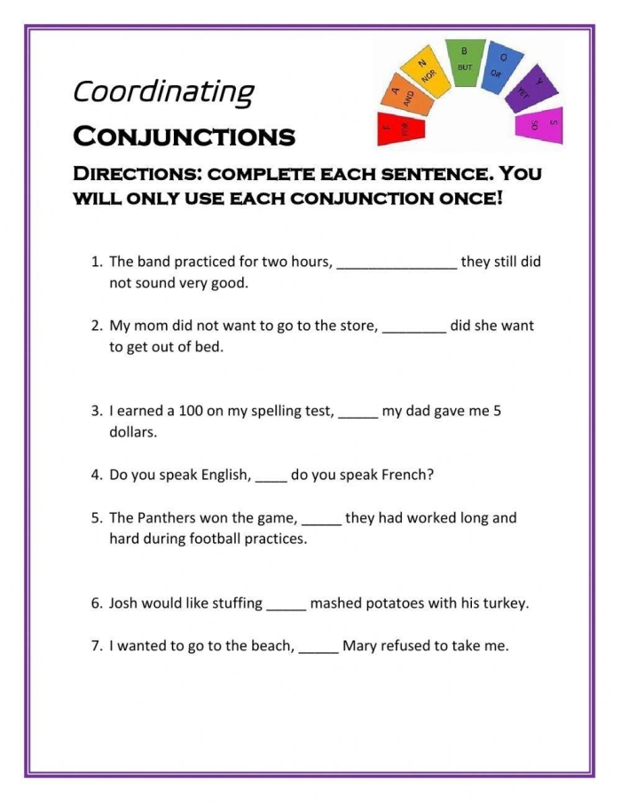 Third grade students learning to use coordinating conjunctions in sentences about food