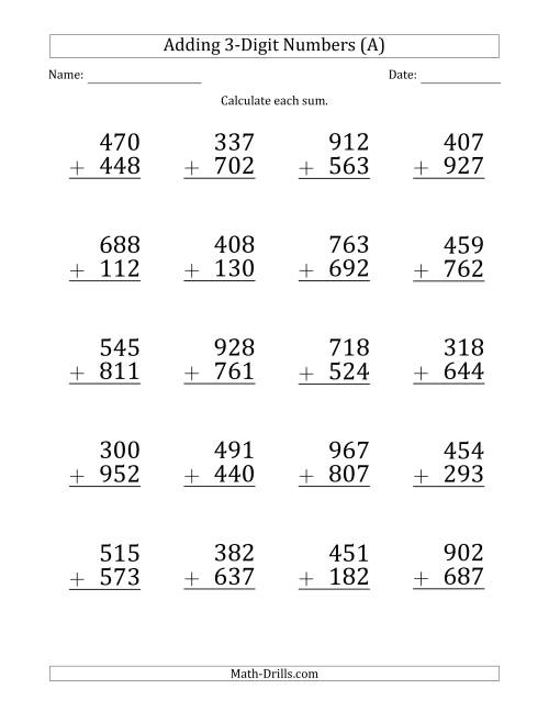 Students working on a Coral Reef themed worksheet for three-digit addition with regrouping