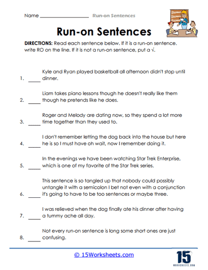 Worksheet featuring the task of correcting run-on sentences inspired by famous Shakespeare quotes