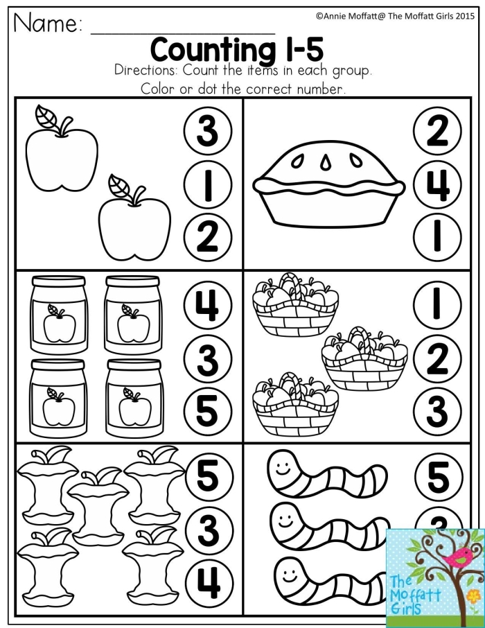 Count n Color The Numbers 1-5 Worksheet 22 Kindergarten worksheet showing footballs to count and color for numbers 1-5 activity