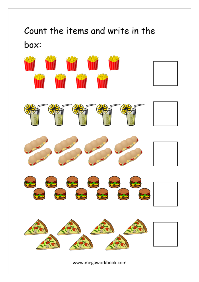 Count 'n Color: Engaging Numbers 5-10 Worksheet for Kindergarten Colorful worksheet for counting and coloring numbers 5-10 with stars and objects