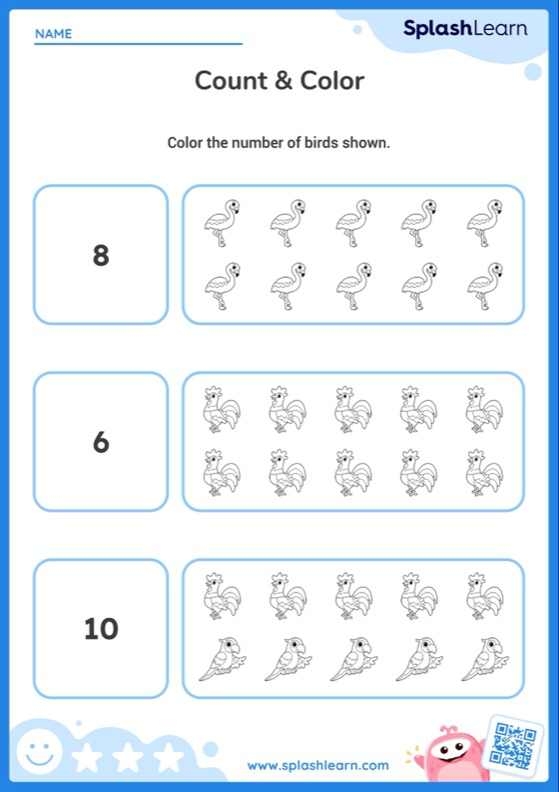 Engaging Count 'n Color activity for young learners to practice numbers and creativity Counting and coloring worksheet featuring numbers 5-10 for kindergarten students