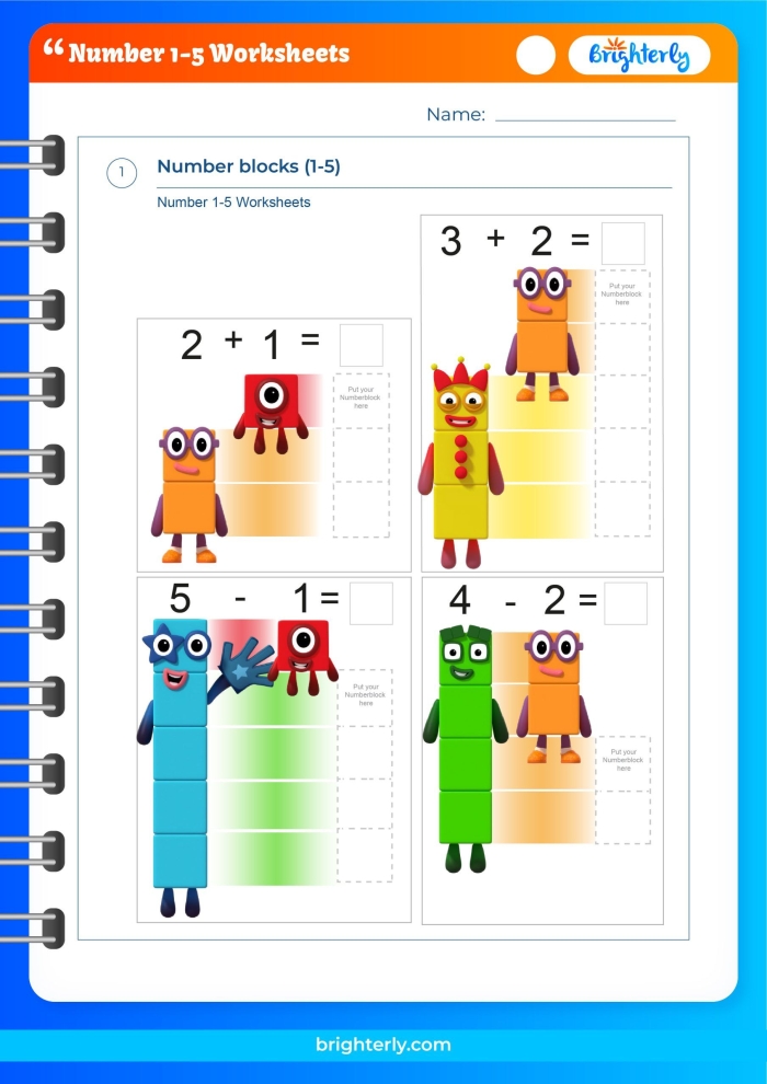 Count n Color 1-5 Football Worksheet Number 19 Kindergarten student practicing number recognition and coloring skills with a Count n Color 1-5 football worksheet