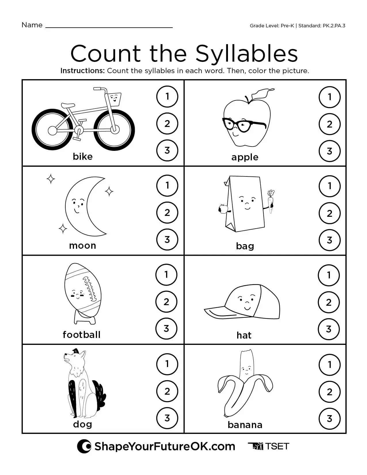 Engaging animal-themed syllable counting activity for kindergarten students Colorful worksheet featuring animals for counting syllables in phonics education