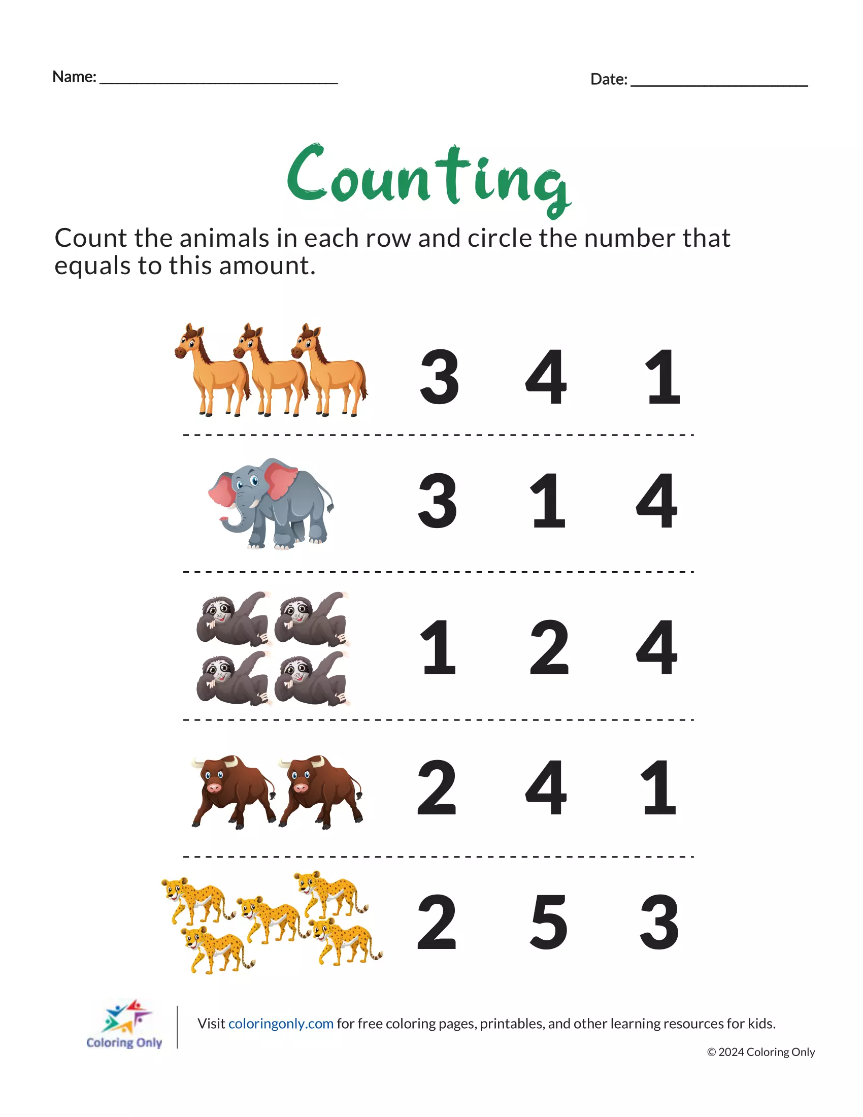 Reverse Counting Practice Exercise for Early Learners Image 7 Kindergarten student practicing counting backwards from ten with colorful numbered objects on a worksheet