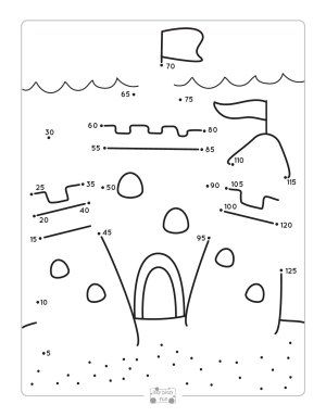 Counting by 2s dot to dot worksheet for kids featuring a hidden picture to discover