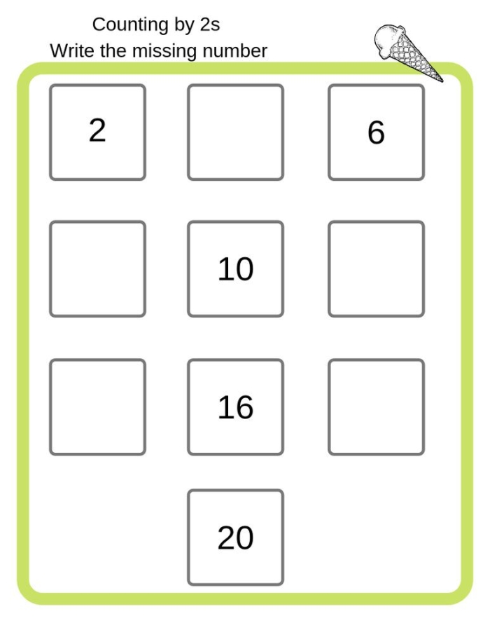 Counting by 2s worksheet featuring dots for practice in second grade