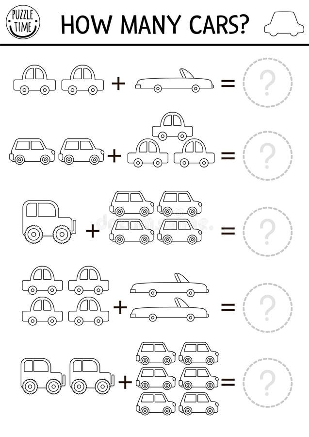 Counting Cars worksheet for kindergarten students practicing number recognition. Engaging traffic-themed activity for early learners to enhance counting skills.