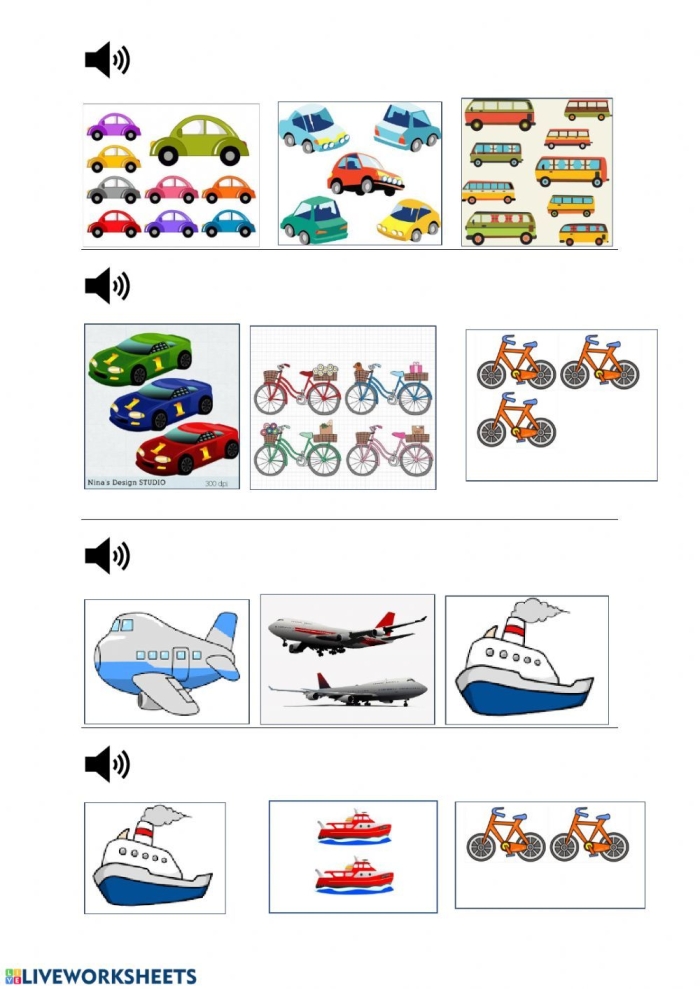 Counting Cars worksheet for kindergarten students to practice their counting skills