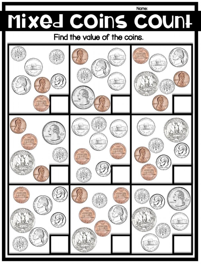 Engaging Count How Many Coins There Are worksheet for young learners to practice coin recognition Worksheet featuring a fun counting activity for kindergarteners to identify and circle different coins
