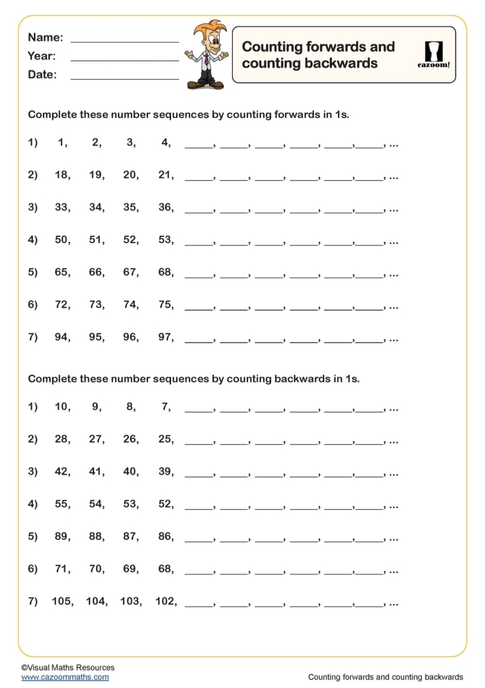 Counting by 5's worksheet for first graders navigating a maze