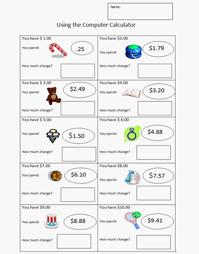 Second grade math worksheet showing various coins that students count and match to the correct money amount