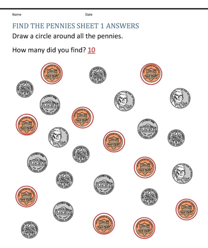 Counting Money worksheet for first graders featuring coin value and word problems
