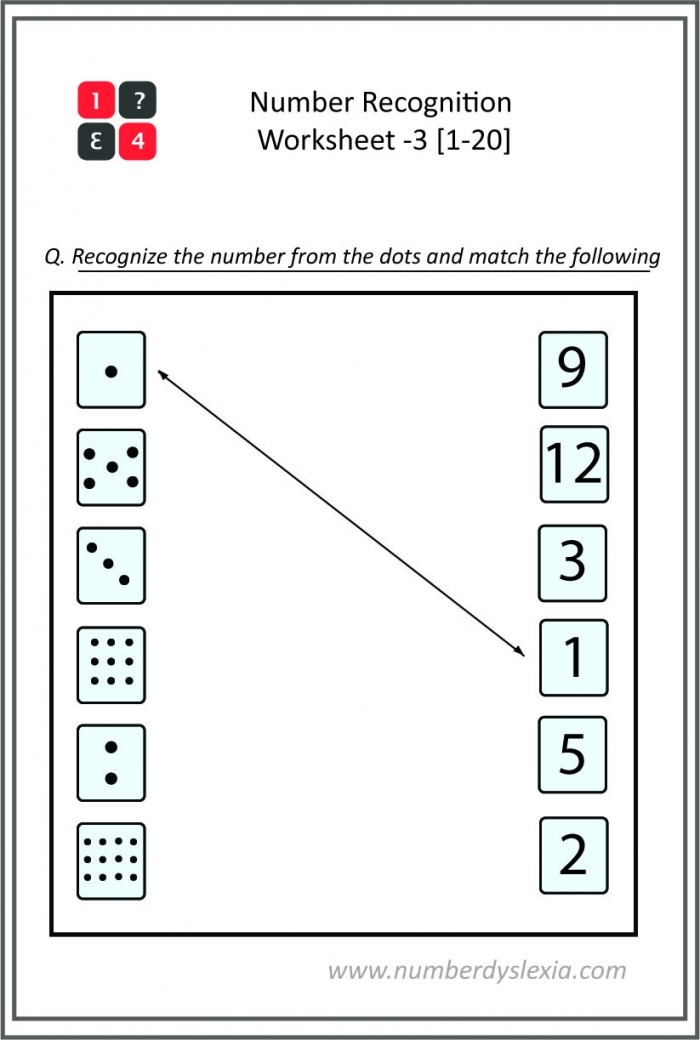 Recognizing Numbers to 20 Kindergarten Math Worksheet 18 Kindergarten worksheet for students to practice counting and identifying numbers from 1 to 20