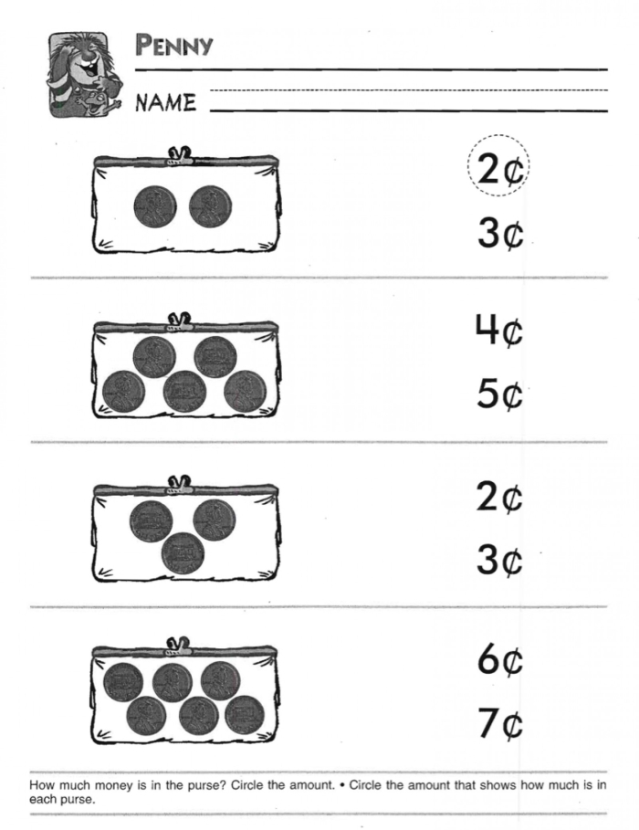 Counting pennies in rows for kindergarten students learning Chinese