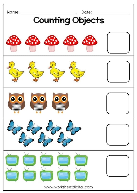 Reading worksheet for Pre-K Counting Practice worksheet for numbers 1-10, designed for Pre-K children to enhance their math skills. Engaging counting activities for early learners in this fun worksheet.