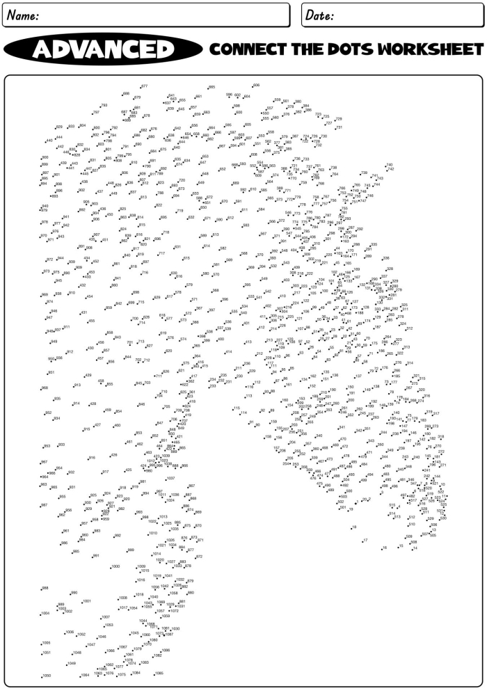 A first grade math worksheet featuring a connect the dots puzzle from 1 to 50 to draw a friendly lion