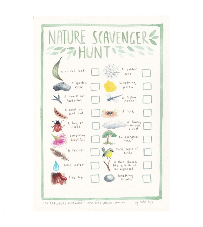 Pre-K Number Theory Outdoor Scavenger Hunt Activity Sheet 16 Colorful printable outdoor scavenger hunt worksheet for pre-k students to practice counting skills number 16