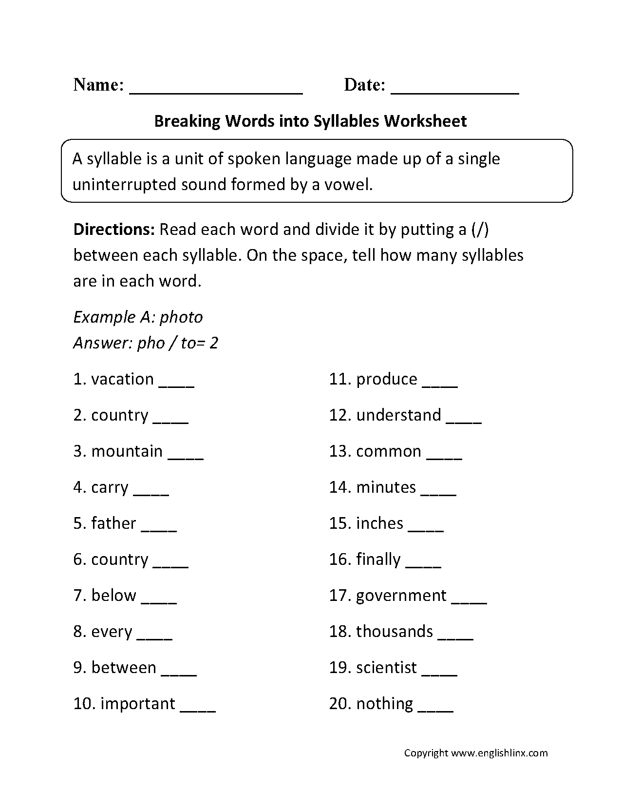 Engaging animal-themed worksheet for kindergarten syllable counting activities Worksheet featuring animals for counting syllables in phonics lessons