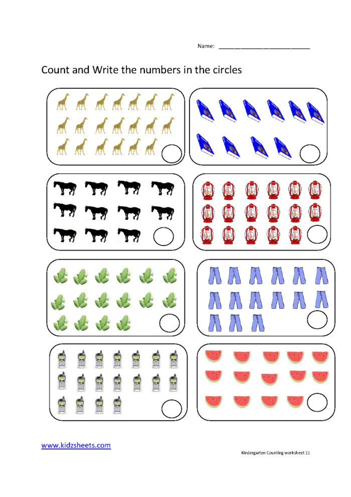 Image 6 of Counting to 20 Assessment worksheet showing number recognition and counting skills practice Counting to 20 Assessment worksheet for Pre-K students with counting exercises and evaluation activities
