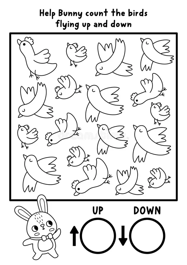 Kindergarten worksheet featuring a mama bird path for children to practice counting from one to 20