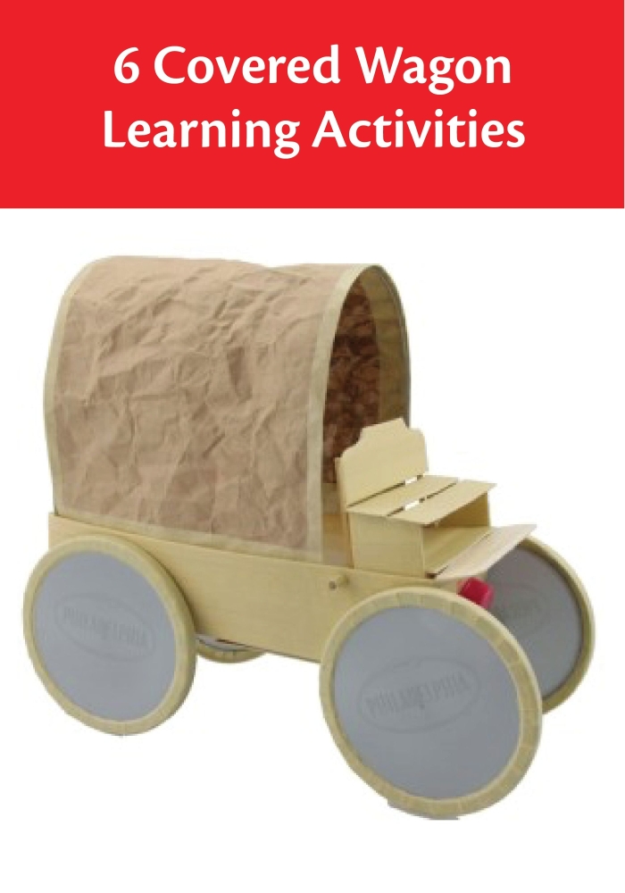Make a Covered Wagon! geometry project for young explorers A printable worksheet for second graders to create and color their own paper covered wagon