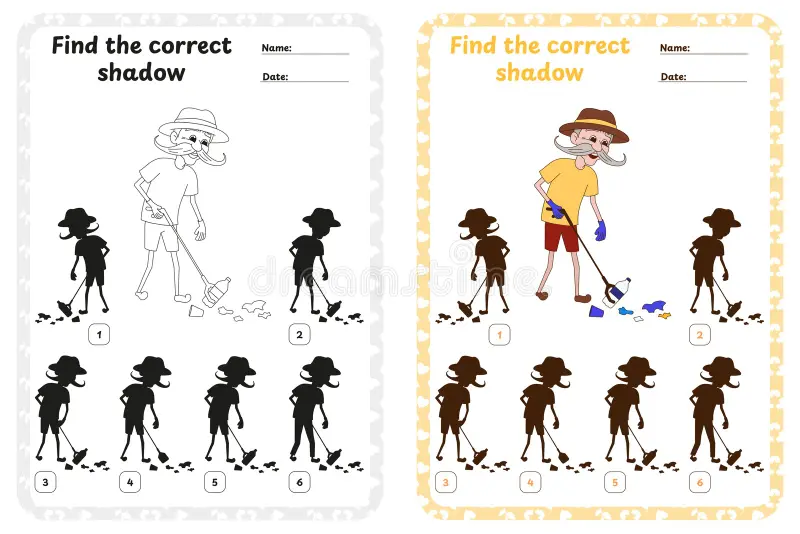 Colorful cowboy worksheet featuring a ruler for measuring practice