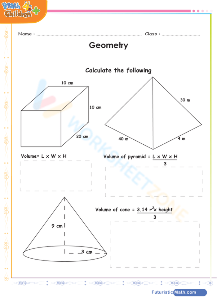 Worksheet illustrating how to create shapes and calculate the volume of rectangular prisms for fifth graders