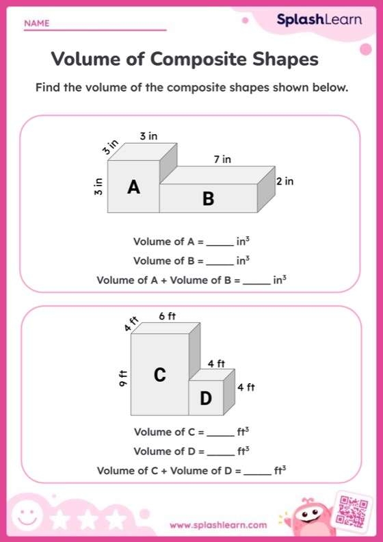 Worksheet illustrating how to create shapes and calculate the volume of a rectangular prism for fifth graders