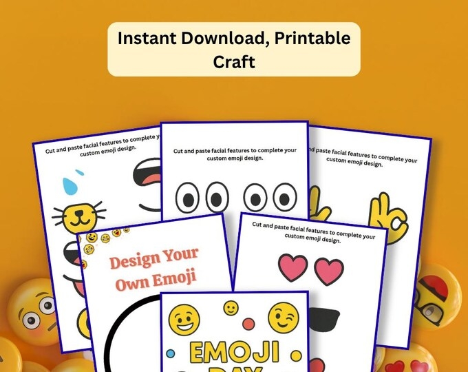 Worksheet featuring students creating their own emoji designs and arguments. Design Your Own Emoji activity for fifth-grade geography students.