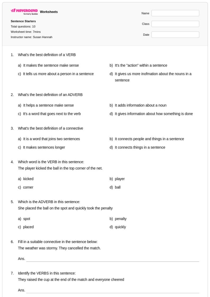 Engaging prompts to inspire creativity in young writers and learners Creative Sentence Starters worksheet for third graders to enhance storytelling skills