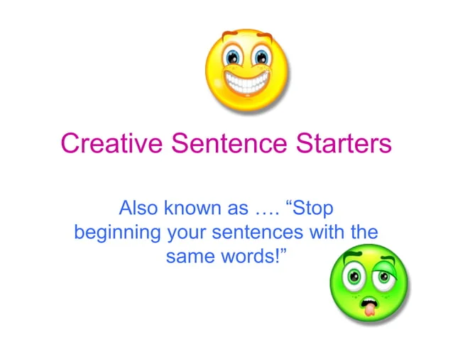 Boost creativity with fun prompts for kids to practice writing and storytelling Creative Sentence Starters worksheet for third graders to enhance storytelling skills
