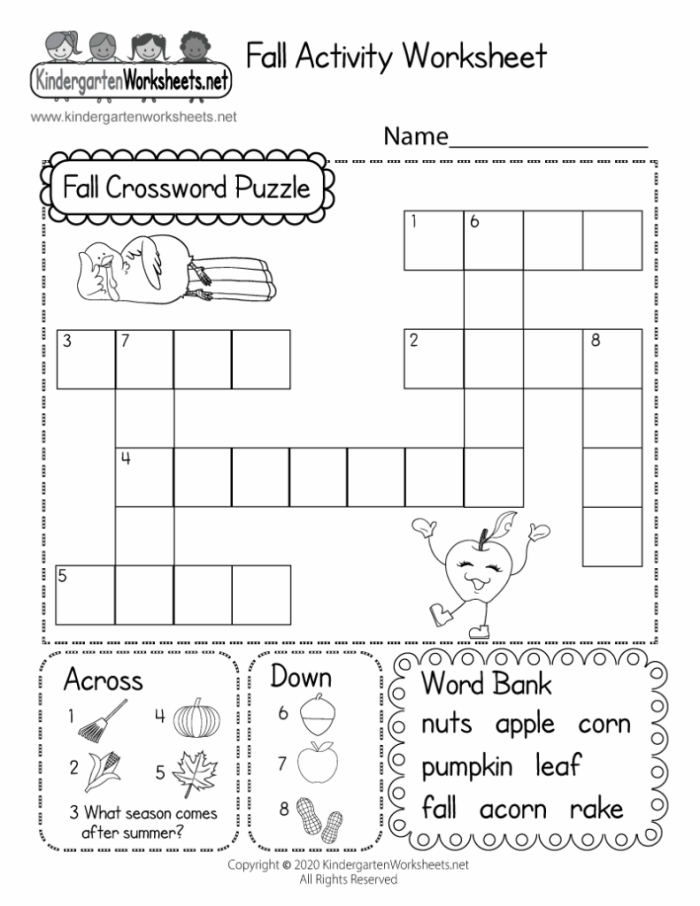 Engaging crossword on the go! travel game for early learners Crossword puzzle worksheet for kindergarten students focusing on spelling and vocabulary skills
