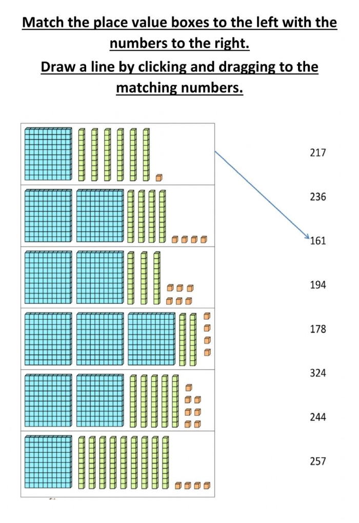 Second grade students match numbers to their written forms on this cupcake place value worksheet 23