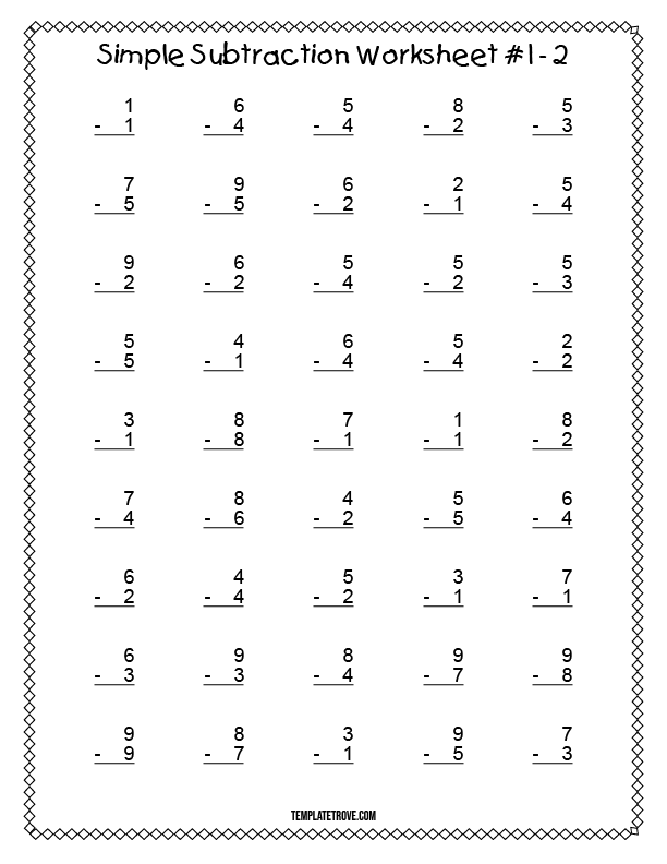 Colorful cupcake-themed worksheet for first graders focusing on subtraction facts